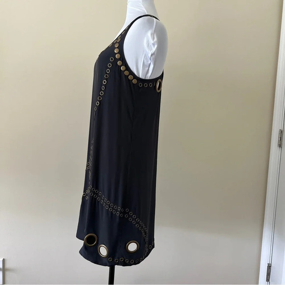 Haute Hippie Black Silk Sheath Dress with brass rivet design Size S - Picture 3 of 11